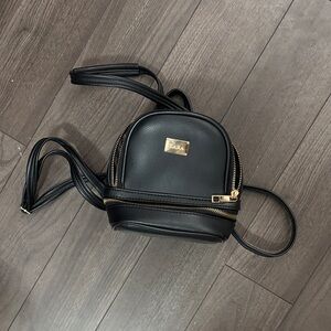Zara Black Mini Bag with Gold Accents